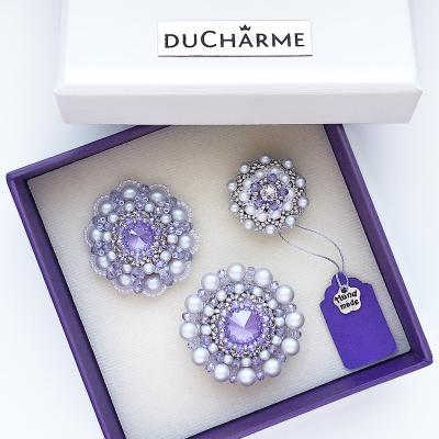 Сет из трех брошей Dove Grey Lilac